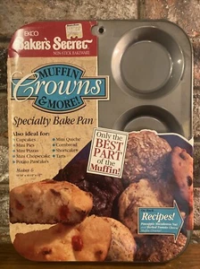 Vtg EKCO Muffin Crown Pan 6 Large Capacity  Shortcakes Baker's Secret USA NOS - Picture 1 of 3