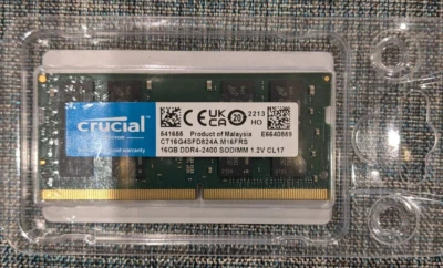 Crucial DDR4 16gb 2400mhz PC4-19200 sodimm memory 260-pin CT16G4SFD824A laptop - Image 1 of 2