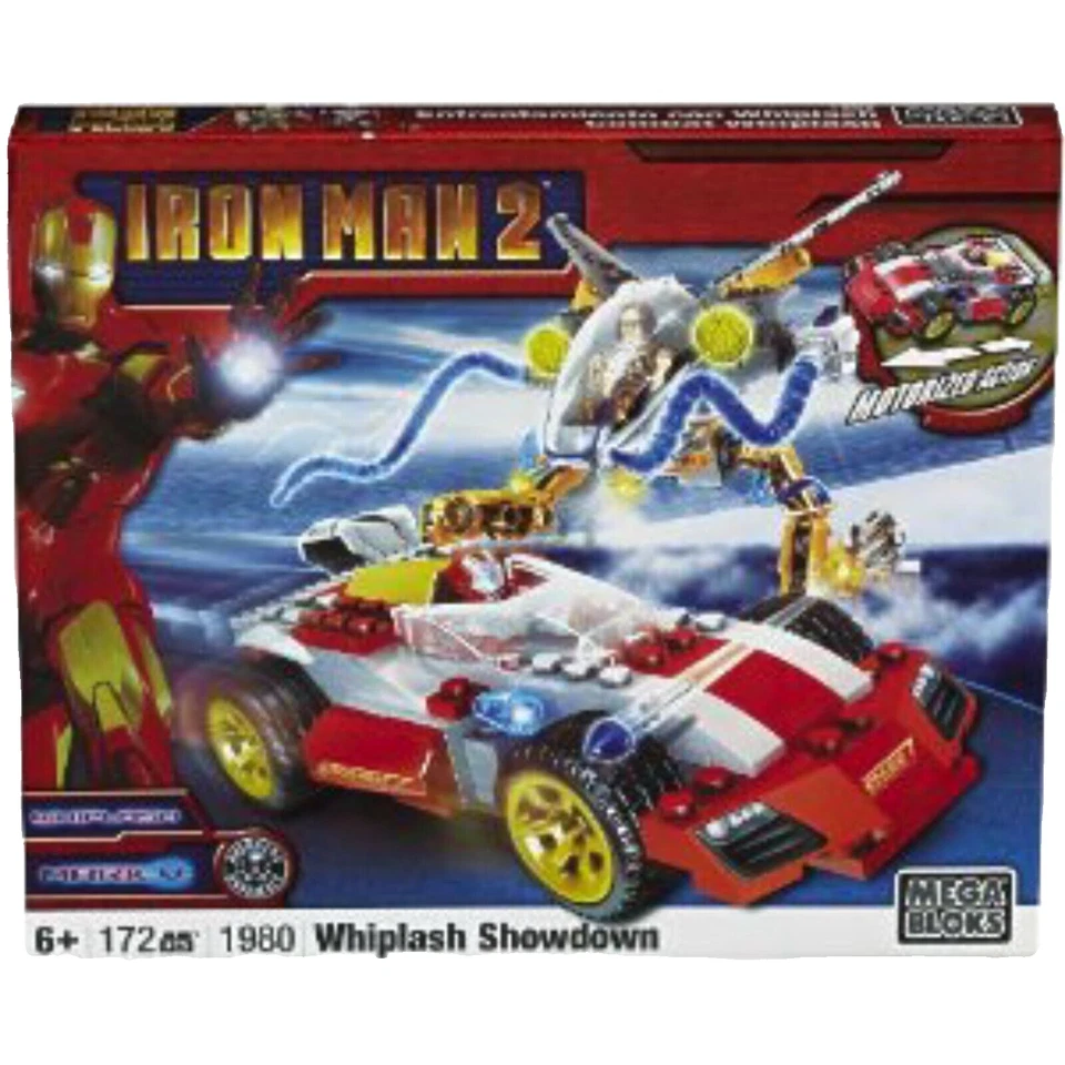 Iron Man 2 Mark V Whiplash Showdown 172 Pcs Motorized Action Mega Bloks 1980