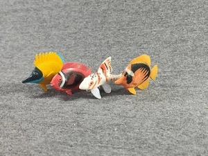Rubber Fish Miniature Toy Set 4Pc Play Diorama Collect Multi Color - Picture 1 of 12