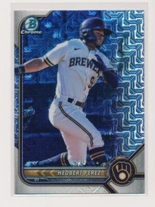 2022 Bowman Chrome Prospects Mega Mojo Refractor #BCP-162 Hedbert Perez Brewers - Picture 1 of 2