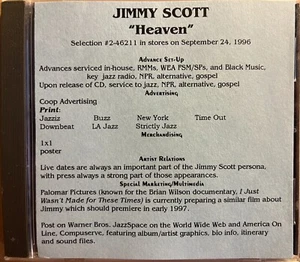 Jimmy Scott - Heaven CD 1996 Warner Promo ¡COMO NUEVO! - Imagen 1 de 2