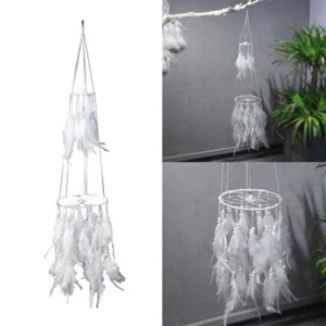 Bohemian White Feathers Dreamcatcher Hanging Ornament for Kid Room Home Decor - Picture 1 of 8