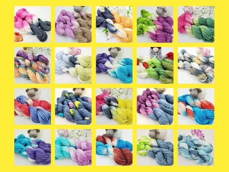 Wolle Merino Superfine mit Bambus 6Fach 100g Unikat Handgefärbt - Bild 1 von 1