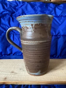 Hand Thrown 7.75 inch tall Pitcher with Handle - Signed McAnallen - Pre-owned - Picture 1 of 6