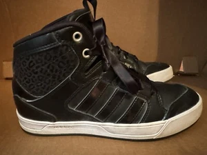 Adidas NEO Raleigh Mid Women's Size US 7.5 Black Leather Sneakers Shoes F76268 - Picture 1 of 7