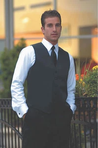 Black Satin Vest with Accessory Options - Brand New - Picture 1 of 3