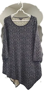 Suéter de vacaciones Chelsea & Theodore Pullover talla 2X negro plateado camisa metálica - Imagen 1 de 8