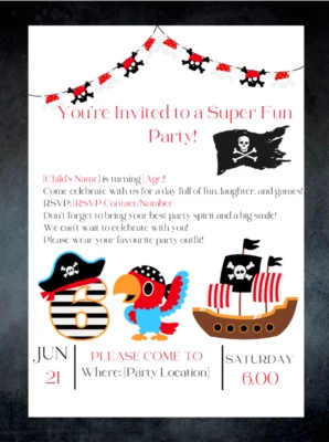 Personalized Children Birthday Party Invitations - High Glossy A5 Cards - Gift - Image 1 of 4