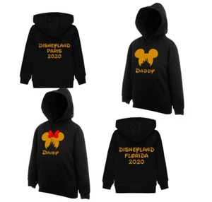 Personalised Disneyland disneyworld hoodies minnie mickey mouse castle gold - Picture 1 of 1