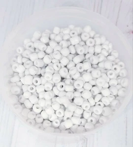 6/0Glass Seed Beads, Opaque Colours Seed, Round,White 4mm 100g - Picture 1 of 1