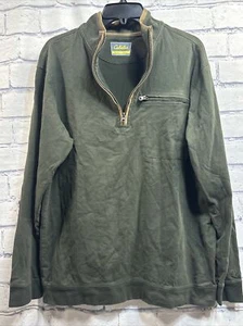 Men’s Cabela’s 1/2 Zip Mock Neck Long Sleeve Dark Green Breast Pocket Size Med - Picture 1 of 6