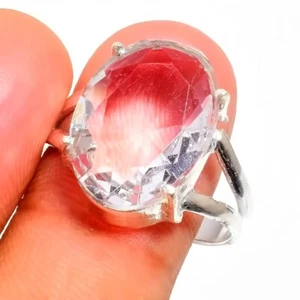 White Topaz Gemstone Handmade 925 Sterling Silver Jewelry Ring Size 9.75 (US) - Picture 1 of 1
