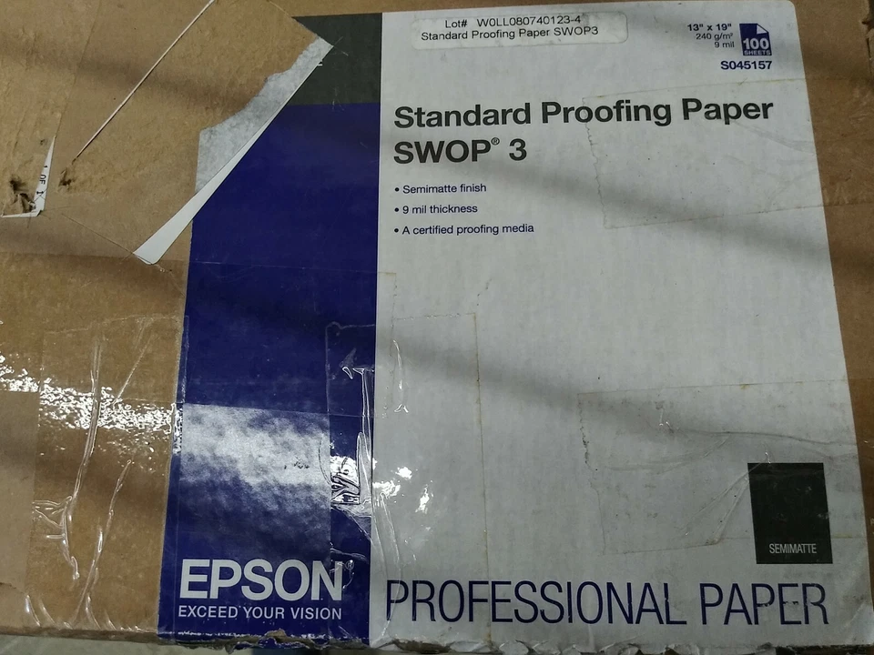 Epson S045157 Standard Proofing Paper SWOP3, Semimatte, 13" x 19", 100 sheets - Image 1 of 1