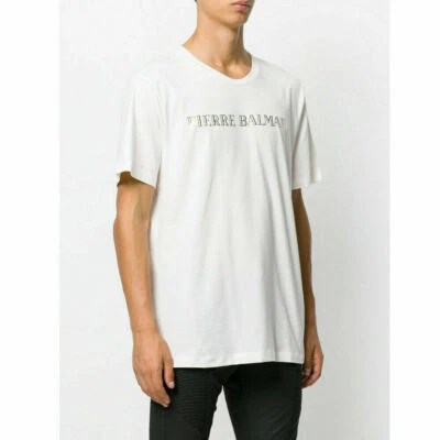 Camiseta Top Pierre Balmain Para Hombre Iconic Cult Off-White Logotipo Logo 50 L Foto 1 de 4