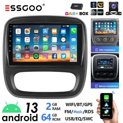 Für Opel Vivaro B Renault Trafic DAB+ CarPlay Autoradio Android 13 GPS 2+64G KAM - Bild 1 von 4