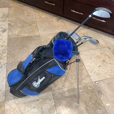 Confidence Jr Kids Tour Set 3 Wood  7 & 9 Irons Putter & Stand Golf Clubs Bag - Image 1 of 4