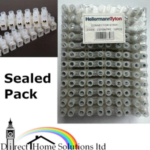 10 x Hellermann Tyton CS15NTPE PVC Connector Strip 12 Way - 15 Amp Clear Plastic - Picture 1 of 5