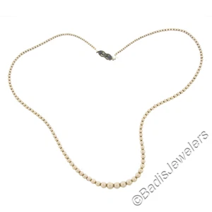 Antique Art Deco Graduated Pearl Strand Necklace with 14k Gold Filigree Clasp - Picture 1 of 7