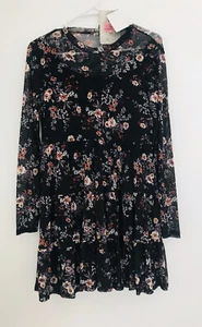 Lily Rose Long Sleeve Skater Dress Floral Multicolor Size XS NWT - Picture 1 of 3
