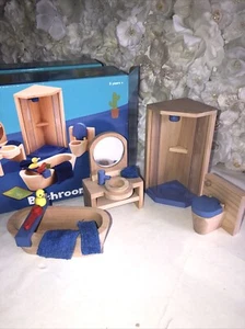 ELC Dolls House Wooden Furniture Bathroom Room In Box - Picture 1 of 2
