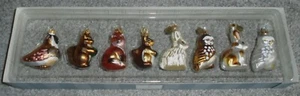 DEPT 56 Waldtier Mini Glas 8 Weihnachtsschmuck Eule Hase Wachtel + NEU - Bild 1 von 8