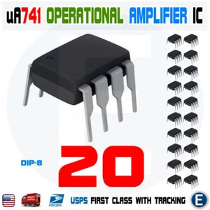 20pcs UA741CN UA741 LM741 IC ST STMicroelectronics DIP-8 Operational Amplifier - Picture 1 of 4