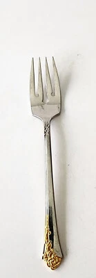Vintage Oneida  Stainless Steel Golden Amaryllis Salad/Dessert Fork - Image 1 of 4