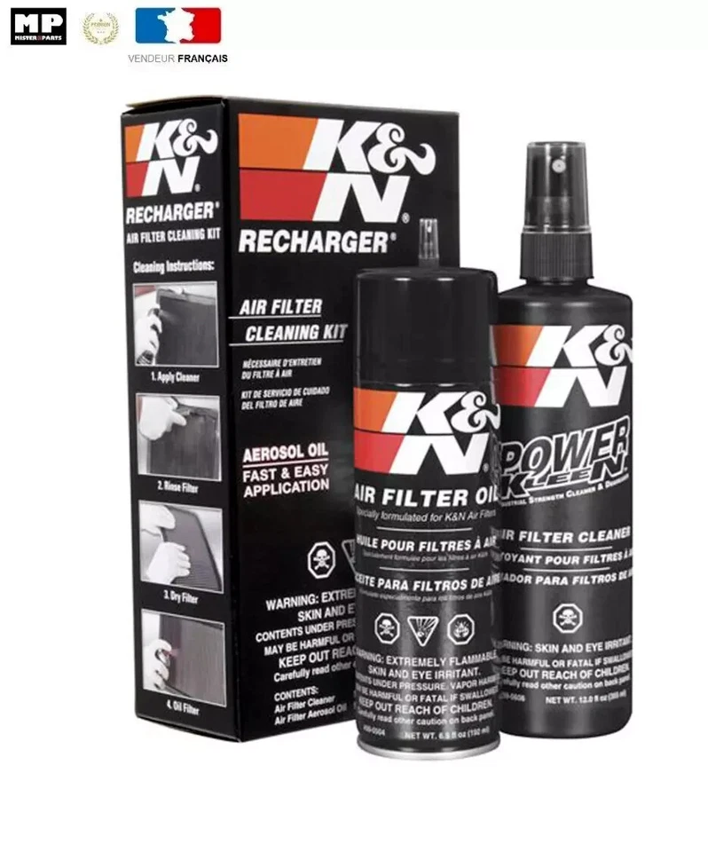 KN - K&N Kit Nettoyage Filtre Air: Nettoyant + graisse 99-5003EU /99-500EU