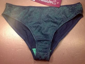 Women Panties,Bikinis,ILUSION,Mexico Size M. Blue Shiny Soft Floral W/decoration - Picture 1 of 8