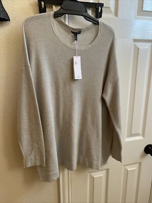 Nuevo con etiquetas Top Eileen Fisher Pearl Fino Algodón Orgánico/Seda Cuello Redondo Talla 2X Precio de venta sugerido por el fabricante $258 Foto 1 de 4