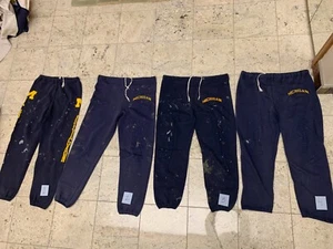 VTG Paint Splattered Sweatpants Mens Med Michigan Wolverines-Russell Athletic - Picture 1 of 6