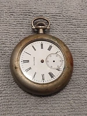 USA Vintage American Waltham Watch Co~Pocket Watch~ 45 mm~ Ticking~ For Parts/Re - Image 1 of 4
