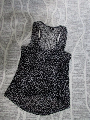 BKE Tank Top Women Size S black/Tan Cheetah Print sleeveless racerback-nice - Image 1 of 4