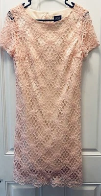 Vestido lápiz manga encaje floral naranja té melocotón JAX para mujer talla 8 Foto 1 de 4