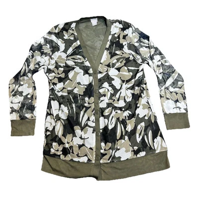 Chicos Top 2 Cárdigan Malla Floral Camuflaje Estilo Ligero Trabajo Informal Foto 1 de 4