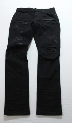Pantalones de mezclilla para hombre Smoke Rise ajustados calce cónico desgastados LB3 negro azabache talla 32x32 Foto 1 de 4