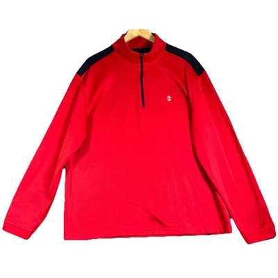 Pullover polar IZOD 1/4 cremallera para hombre XL rojo azul marino golf exterior ligero poliéster Foto 1 de 4