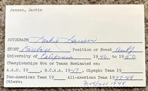 Jackie Jensen signed card - Red Sox Yankees debut 1950 - deckle edge - Picture 1 of 1