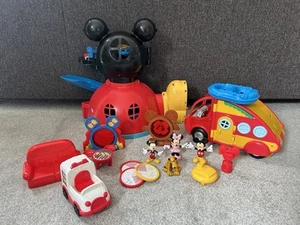 Disney Mickey Mouse Clubhouse House Playset + Figures + Camper Van RARE - Picture 1 of 20