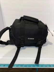 Canon Camera & Lens Case Large Black Gadget Bag Shoulder Strap, Dividers Pockets - Picture 1 of 6