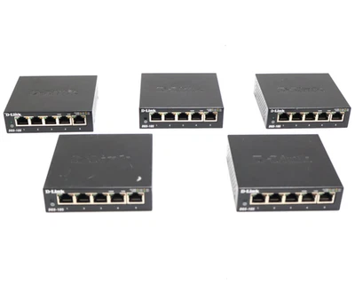 Lot of 5 D-Link DGS-105 5-Port GIGABIT Network Switch - Image 1 of 4