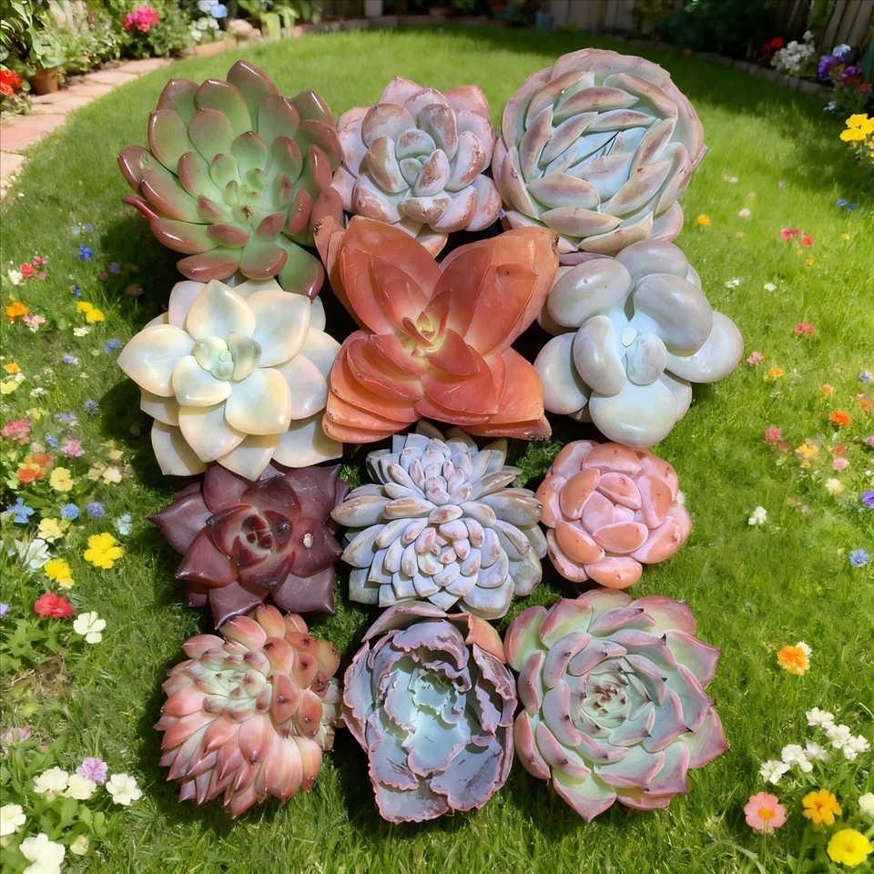 Live succulents 12 pcs Mix assorted succulents, bare root soilless pots - Image 1 of 4