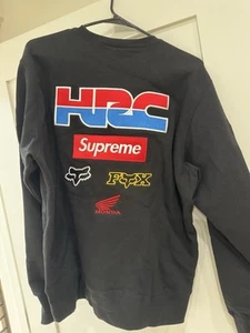 Supreme NY x Honda Fox Racing Crewneck Sweatshirt Men's Medium, Red, F/W 2019 - Picture 1 of 3