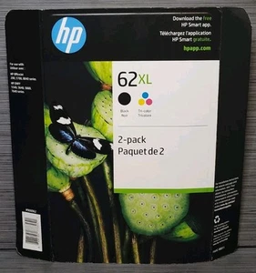 Genuine HP 62XL 2-PACK Black & Tri-Color Ink Cartridges Exp 11/2023 New Sealed - Picture 1 of 6