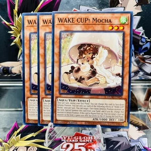 3x Yugioh Playset WAKE CUP! Mocha DUAD-EN028 Common 1st Ed Near Mint - Picture 1 of 1