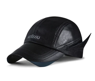 Atiissu Wing Cap Black PU  Leather Logo Baseball Hat   Stray Kids Felix Pick - Image 1 of 4