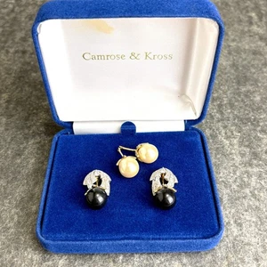 Camrose & Kross Jacqueline Kennedy wandelbare Ohrringe mit Kunstperlen baumeln - Bild 1 von 9