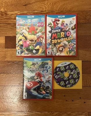 Wii U Games Lot Mario Party 10 Mario Kart Super Mario Splatoon Discs Tested - Image 1 of 2