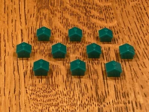 Monopoly Brettspiel Ersatz grüne Kunststoffhäuser (10 Stück) - Bild 1 von 8